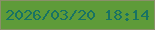 文字の大きさ：1、枠の色：8a8f6a、背景の色：5e9b39、文字の色：187363 無料ブログパーツのブログ時計