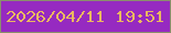 文字の大きさ：5、枠の色：8a8f6c、背景の色：962ac1、文字の色：eab860 無料ブログパーツのブログ時計