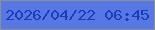 文字の大きさ：3、枠の色：8a9290、背景の色：5778e4、文字の色：1b3dba 無料ブログパーツのブログ時計