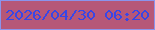 文字の大きさ：1、枠の色：8a94ed、背景の色：b65778、文字の色：3846e6 無料ブログパーツのブログ時計