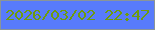 文字の大きさ：2、枠の色：8a9598、背景の色：587bfb、文字の色：6e9b0c 無料ブログパーツのブログ時計