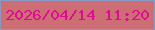 文字の大きさ：3、枠の色：8a98c5、背景の色：cc6e74、文字の色：dd0c95 無料ブログパーツのブログ時計