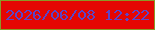 文字の大きさ：3、枠の色：8a9927、背景の色：e50603、文字の色：5b45c9 無料ブログパーツのブログ時計