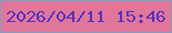 文字の大きさ：4、枠の色：8a99bd、背景の色：e1769b、文字の色：5832ba 無料ブログパーツのブログ時計