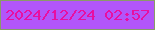 文字の大きさ：1、枠の色：8a9b67、背景の色：b256f9、文字の色：e80fa1 無料ブログパーツのブログ時計
