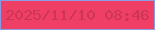 文字の大きさ：2、枠の色：8a9ce4、背景の色：ef3f64、文字の色：cc3654 無料ブログパーツのブログ時計
