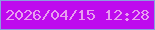 文字の大きさ：4、枠の色：8a9ddf、背景の色：be0bee、文字の色：e89df0 無料ブログパーツのブログ時計