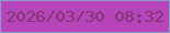 文字の大きさ：1、枠の色：8a9ec7、背景の色：b744ba、文字の色：7f356d 無料ブログパーツのブログ時計