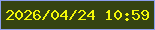文字の大きさ：3、枠の色：8a9eed、背景の色：354411、文字の色：f3f808 無料ブログパーツのブログ時計