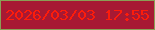 文字の大きさ：1、枠の色：8a9f55、背景の色：a71933、文字の色：fd1c0b 無料ブログパーツのブログ時計