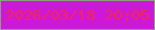 文字の大きさ：3、枠の色：8aa17c、背景の色：cc18d9、文字の色：f7264c 無料ブログパーツのブログ時計