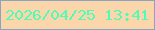 文字の大きさ：5、枠の色：8aa5c1、背景の色：fbd6ab、文字の色：4ffbb6 無料ブログパーツのブログ時計