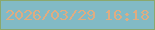 文字の大きさ：2、枠の色：8aa86d、背景の色：82bac5、文字の色：dfac81 無料ブログパーツのブログ時計