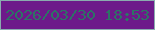 文字の大きさ：3、枠の色：8aacaf、背景の色：6d1a8a、文字の色：2c7465 無料ブログパーツのブログ時計