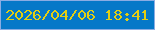 文字の大きさ：1、枠の色：8aace3、背景の色：0578c8、文字の色：e3ce12 無料ブログパーツのブログ時計