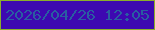 文字の大きさ：5、枠の色：8aae2b、背景の色：3d08b1、文字の色：295ea1 無料ブログパーツのブログ時計