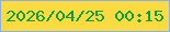 文字の大きさ：2、枠の色：8aafee、背景の色：fbdb3f、文字の色：0b9e3f 無料ブログパーツのブログ時計