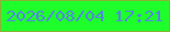 文字の大きさ：5、枠の色：8ab138、背景の色：1efe2b、文字の色：508ade 無料ブログパーツのブログ時計