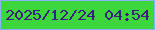 文字の大きさ：2、枠の色：8ab1f9、背景の色：3dd73d、文字の色：391f7e 無料ブログパーツのブログ時計