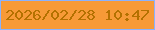 文字の大きさ：1、枠の色：8ab2fe、背景の色：f79a37、文字の色：b47100 無料ブログパーツのブログ時計