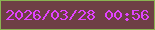 文字の大きさ：3、枠の色：8ab352、背景の色：6e3f45、文字の色：e242ff 無料ブログパーツのブログ時計