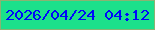 文字の大きさ：3、枠の色：8ab372、背景の色：1be08b、文字の色：0007fa 無料ブログパーツのブログ時計