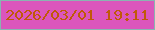 文字の大きさ：4、枠の色：8ab4b1、背景の色：db56bc、文字の色：c05908 無料ブログパーツのブログ時計