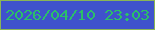 文字の大きさ：1、枠の色：8ab556、背景の色：3f52cc、文字の色：2bbf69 無料ブログパーツのブログ時計