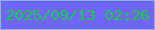 文字の大きさ：3、枠の色：8ab5de、背景の色：6f65ff、文字の色：13cf4f 無料ブログパーツのブログ時計