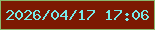 文字の大きさ：2、枠の色：8ab76d、背景の色：7c1902、文字の色：77ebe8 無料ブログパーツのブログ時計