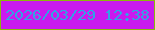 文字の大きさ：3、枠の色：8ab90b、背景の色：c91aee、文字の色：31a3e4 無料ブログパーツのブログ時計