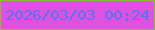 文字の大きさ：2、枠の色：8abc30、背景の色：dd52df、文字の色：5672ee 無料ブログパーツのブログ時計