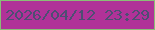 文字の大きさ：5、枠の色：8abe77、背景の色：b03298、文字の色：4e4e73 無料ブログパーツのブログ時計