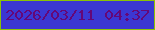 文字の大きさ：2、枠の色：8ac305、背景の色：3b37d2、文字の色：650777 無料ブログパーツのブログ時計