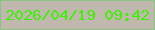 文字の大きさ：3、枠の色：8ac484、背景の色：c0b7ad、文字の色：3df005 無料ブログパーツのブログ時計