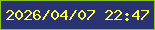 文字の大きさ：3、枠の色：8ac613、背景の色：2a3371、文字の色：fdf946 無料ブログパーツのブログ時計
