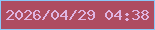 文字の大きさ：1、枠の色：8ac8f8、背景の色：ae4c61、文字の色：dfb4e2 無料ブログパーツのブログ時計