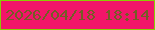 文字の大きさ：2、枠の色：8acd03、背景の色：f21569、文字の色：735e25 無料ブログパーツのブログ時計