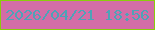 文字の大きさ：4、枠の色：8acd0b、背景の色：d36da6、文字の色：4ea3b7 無料ブログパーツのブログ時計