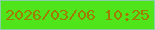 文字の大きさ：1、枠の色：8acea3、背景の色：50e51a、文字の色：a27a00 無料ブログパーツのブログ時計