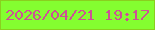 文字の大きさ：3、枠の色：8acf1f、背景の色：84fe30、文字の色：cd5196 無料ブログパーツのブログ時計