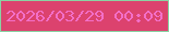 文字の大きさ：1、枠の色：8ad2a3、背景の色：dc426e、文字の色：f36fc8 無料ブログパーツのブログ時計