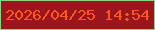 文字の大きさ：3、枠の色：8ad67e、背景の色：9a151c、文字の色：ff581e 無料ブログパーツのブログ時計