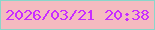 文字の大きさ：5、枠の色：8ad6ca、背景の色：f5bac0、文字の色：c92cff 無料ブログパーツのブログ時計