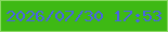 文字の大きさ：2、枠の色：8ad863、背景の色：3eb914、文字の色：4863e5 無料ブログパーツのブログ時計
