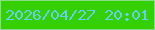 文字の大きさ：1、枠の色：8adb8c、背景の色：35d001、文字の色：66ceef 無料ブログパーツのブログ時計