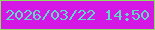 文字の大きさ：1、枠の色：8ae15c、背景の色：d517e6、文字の色：61d7c8 無料ブログパーツのブログ時計