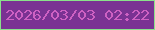 文字の大きさ：4、枠の色：8ae18b、背景の色：7a3293、文字の色：ce61c3 無料ブログパーツのブログ時計