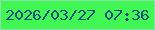 文字の大きさ：3、枠の色：8ae1a7、背景の色：41f753、文字の色：164c81 無料ブログパーツのブログ時計