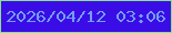 文字の大きさ：2、枠の色：8ae288、背景の色：3a0de7、文字の色：739ef4 無料ブログパーツのブログ時計